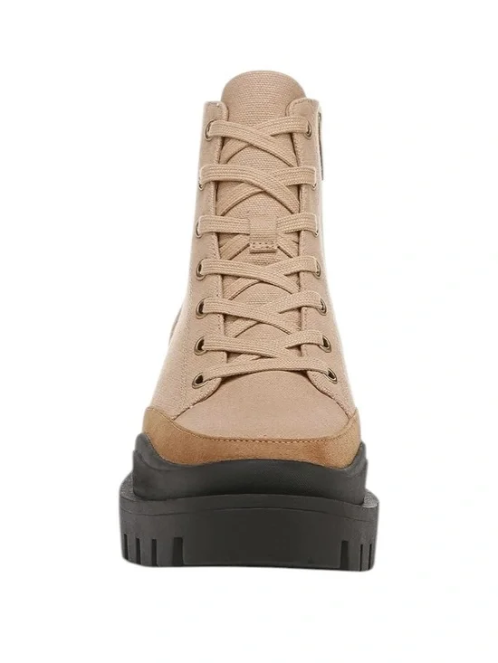 VIONIC Booties Mellie Combat NEW Comfort Waterproof Suede Canvas Camel Size 8.5 - Picture 5 of 9